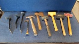 Box Lot of Assorted Hammers and Pry Bars