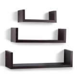 Unbranded Wooden Floating Wall Shelves Espresso Finish