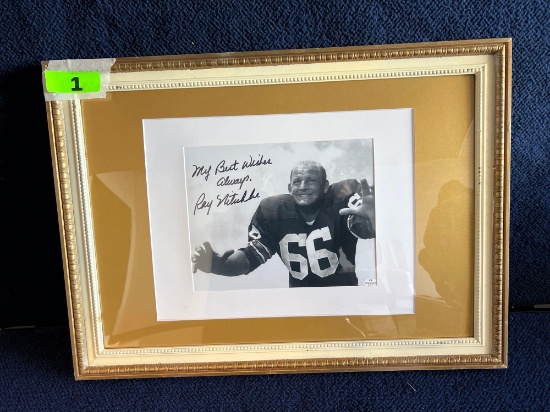 Ray Nitschke Green Bay Packer H. O. F. *DECEASED* Autographed Photo *WITH C. O. A*