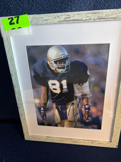 Tim Brown Notre Dame Autographed Photo *WITH C. O. A.*