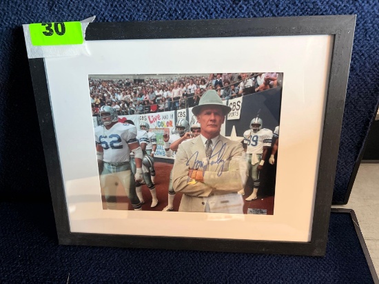 Tom Landry Coach Cowboys Autographed Photo *WITH C. O. A.*