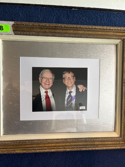 Warren Buffet and Bill Gates Together Autographed Photo *WITH C. O. A.*