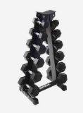 Inspire Fitness 210lb PVC Hex Dumbbell Set with Rack