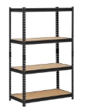 Edsel 4-Tier Heavy Duty Steel Garage Storage Shelving Unit in Black