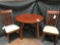 Wooden Drop Leaf Dining Table with (2) Matching Chairs