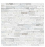 (28) Cases of MSI Arctic White Splitface Ledger Panel Textured Marble Wall Tile