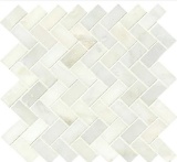 (7) Cases of MSI Greecian White Herringbone Pattern Polished Marble Mosaic Tile