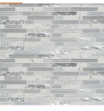 (8) Cases of MSI Whistler Ice Interlocking Textured Glass Mesh-Mounted Mosaic Tile