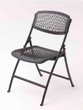 (4) HDX Plastic Seat Folding Chair in Black