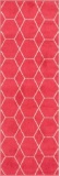 StyleWell Trellis Frieze Pink/Ivory 2 ft. x 6 ft. Geometric Runner Rug