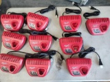 (10) Milwaukee M12 Lithium-ion Battery Chargers