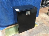 (1) UNUSED Powder Coated Aluminum Locking Box with Bottom Hinges*WITH KEY*