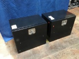 (2) Powder Coated Aluminum Locking Boxes with Bottom Hinges*WITH KEY*