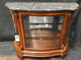 Wooden Stone Top Curved Glass Display Case