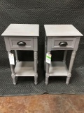 Lot of (2) Gray Wash Accent End Tables