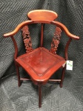 Wooden Oriental Grape Corner Chair