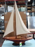 WOODEN SCOOTER WITH TWO SAILS