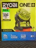 Ryobi 18v Portable Bucket Top Misting Fan Kit*COMPLETE*