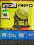 Ryobi 18v Portable Bucket Top Misting Fan Kit*COMPLETE*