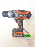 Ridgid 18V Cordless 1/2 in. Hammer Drill **TURNS ON**