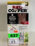 (3) Boxes of BulbHead Red Copper Straws, Assorted Straight & Bent, 8 Count