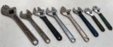 Box Lot of Assorted Adjustable Open End Wrenches