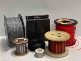 Box Lot of Assorted Spooled Wire Reels