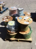 Pallet Lot of Assorted Corning and Optical Fiber Cable Reels