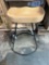 (2)Metal counter stools with wooden seats*NO HARDWARE*TOP NOT ATTACHED*
