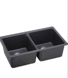 Elkay Quartz Luxe 33in. Equal Double Bowl Undermount Sink Charcoal