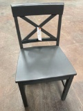 StyleWell Cedarville Dark Gray Wood Dining Chair with Cross Back