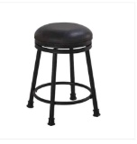 Steve Silver Claire 24 in. Black Base with Brown seat Swivel Counter Stool