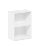 Furinno Luder 21.2 in. White 2-Shelf Standard Bookcase