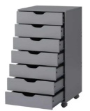 MAYKOOSH Gray, 7-Drawer Office Storage File Cabinet on Wheels, Mobile Under Desk Filing Drawer,