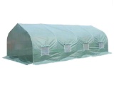 Outsunny 10ft. x 20ft. x 7ft. High Tunnel Walk-In Garden Greenhouse Kit with Plastic Cover and