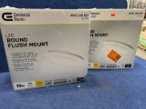Lot of (2) Commercial Electric 12in. Led round flush mount
