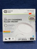 Lot of (3) Commercial Electric 9in. Led color changing flush mounts*MISSING HARDWARE*