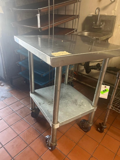 3ft. Stainless Steel Rolling Prep Table