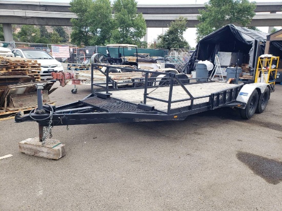 17ft Tandem Axle Flat Trailer with Ramps