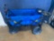 Blue Collapsible Folding Wagon with Big Wheels and Cup Holders