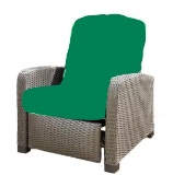Woven Reclining Lounger with Green Cushions