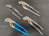 Lot of (4) Groove Joint Pliers