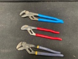 Lot of (3) Groove Joint Pliers