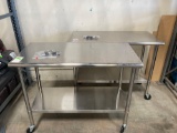 (2) TRINITY Stainless Steel Prep Tables*WHEELS INCLUDED*