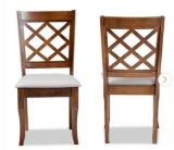Braxton Studio Verner Grey and Walnut Brown Dining chair (Set of 2)