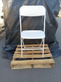 Lot Of (20) White Plastic Back And Seat Folding Chairs