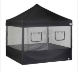(2) EZ-UP 10ft Food Booth Black Mesh Sidewalls*ONLY*NO CANOPY*