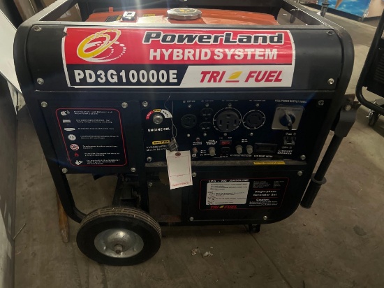 Powerland 10,000 watt portable generator Hybrid system Tri-Fuel