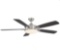 54in. Home decoration Anselm Integrated LED Indoor Brushed Nickel Ceiling Fan with Light Kit and