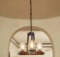 Pia Ricco6-Light Matte Black Chandelier with Clear Seeded Glass Shades